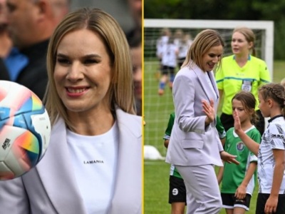 Pierwsze wystąpienie Marty Nawrockiej w nowej roli. Mówiła o futbolu