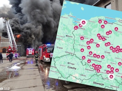 Hale produkcyjno-magazynowe w ogniu. Zobacz mapę!