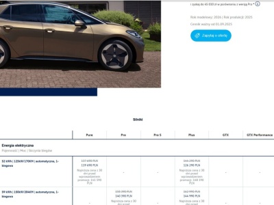 Dobre, „chińskie” ceny! VW ID.4 82 (77) kWh RWD od 161 590 złotych, VW ID.3 55 (52) kWh RWD od 119 690 złotych!