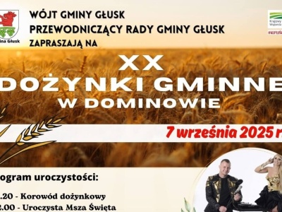 Dożynki Gminy Głusk w Dominowie 2025. Gwiazda wieczoru Piękni i Młodzi Dawid Narożny [PROGRAM]