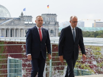 Karol Nawrocki w Berlinie. Media o 