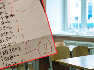 Nauczycielka pokazała zdjęcie sprawdzianu. 