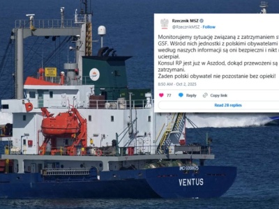 Flotylla z Polakami na pokładzie przejęta przez Izrael. Nowy komunikat MSZ
