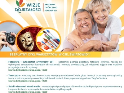 Fotografia i teatr dla aktywnych 60+. Bezpłatny cykl warsztatów w Światowidzie