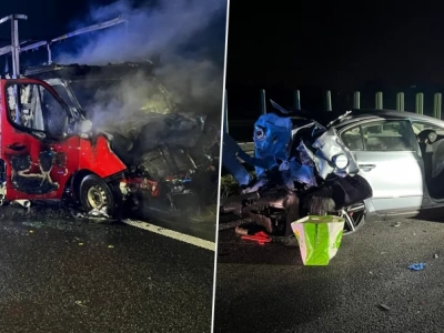 Pięć osób rannych w wypadku na S8. Zderzyły się cztery samochody, jeden spłonął