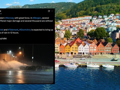 W Norwegię uderzył sztorm Amy. Sparaliżowany transport, setki miejscowości pozbawione prądu