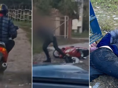 Jego wdzianko w kratę podziwia teraz cała Polska. Uciekał na skuterze aż się kurzyło