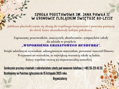 Szkoła w Gronowie Elbląskim szuka absolwentów