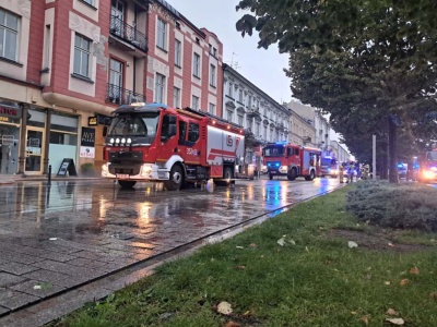 Pożar kamienicy w centrum Częstochowy