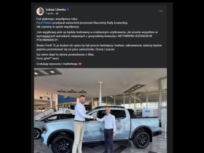 Polowanie na wizerunek: Litewka komentuje współpracę Ford Polska i Możdżonka