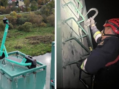 Ktoś zaparkował hulajnogę 40 metrów nad ziemią. Akcja strażaków w Krakowie