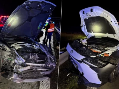 Totalna demolka na autostradzie A4. Zderzyły się cztery samochody
