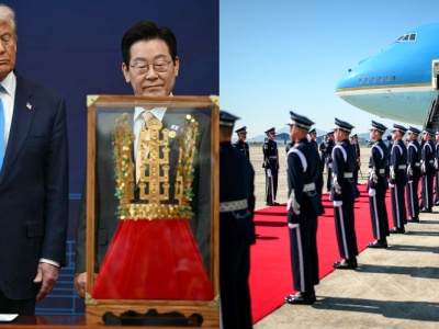 Korea Płd. zrobiła najwystawniejsze przywitanie Trumpa ze złożeniem repliki korony jako daru