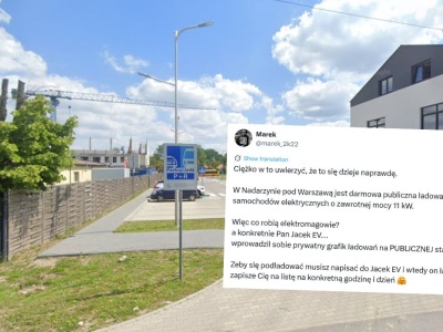 Nadarzyn: ktoś sprywatyzował publiczną ładowarkę samochodów i wprowadził grafik