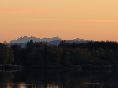 Pomarańczowe niebo i widok na Tatry…