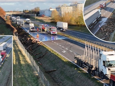 Bele drewna spadły z ciężarówki na S7. Wszyscy wiemy, co to przypomina