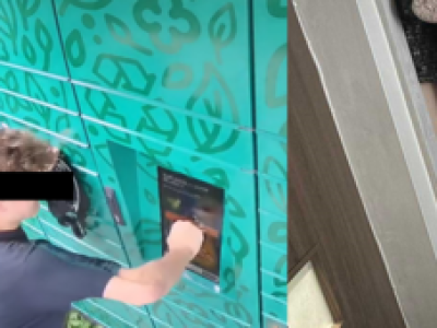 Schował się w szafie przed policjantami – odpowie za zniszczenie paczkomatu