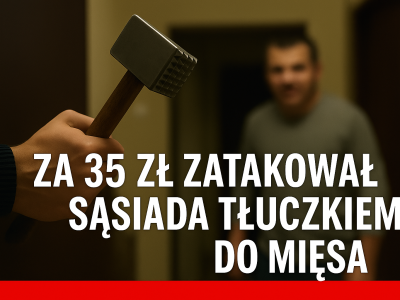 Zaatakował sąsiada tłuczkiem do mięsa, powodem było 35 zł.