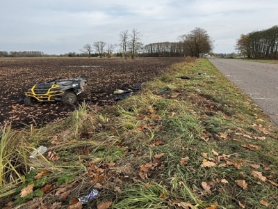 Zderzenie dwóch quadów. Jedna osoba trafiła do szpitala