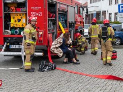 Ewakuacja w Starostwie Powiatowym w Pile