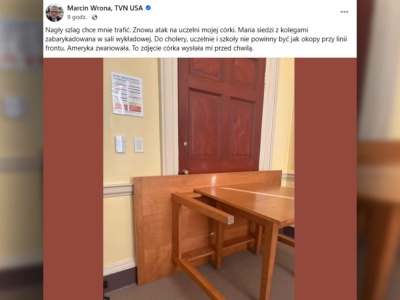 Alarm na uczelni w USA. Dziennikarz TVN: Moja córka zabarykadowana w sali wykładowej