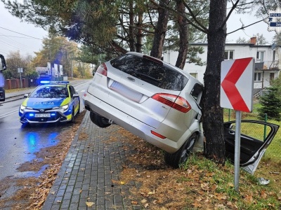 Pijany Ukrainiec zakończył jazdę na drzewie. Twierdził, że „rano wypił tylko jedno piwo”