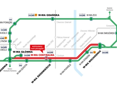 Utrudnienia w ruchu kolejowym do stolicy. Stacja Warszawa Centralna będzie wyłączona