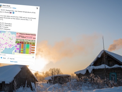 Fala niezwykłego zimna atakuje Rosję. W tym miejscu temperatura spadła do -45 st. C
