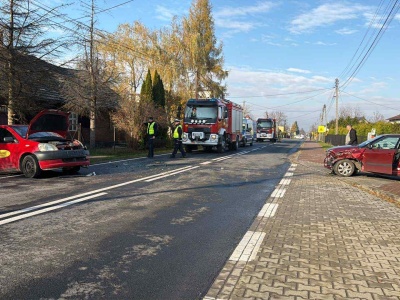 Wypadek na beskidzkiej. Są poszkodowani. Sułkowice