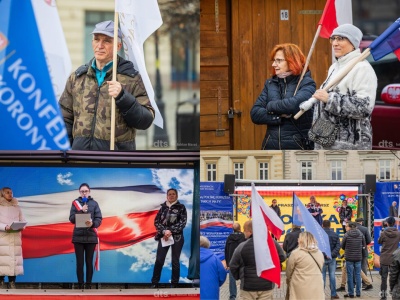 ,,Nigdy więcej krwi polskiej na cudzych wojnach”. W Nowym Sączu zorganizowano wiec ,,Polska za pokojem”