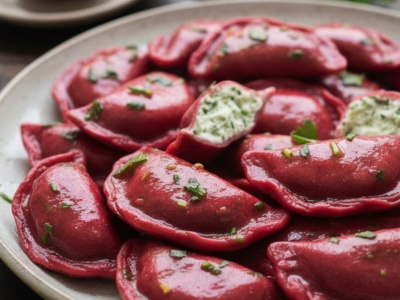 ​Biało-czerwone pierożki – z burakiem, serkiem i ziołowym masłem. Przepis Karoliny Stolarskiej-Bigos