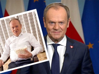 Pożar w kuchni.  Premier Tusk wcina popcorn!