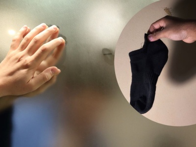 Zawieszam skarpetę na lusterku w łazience. Mam spokój z uciążliwym problemem