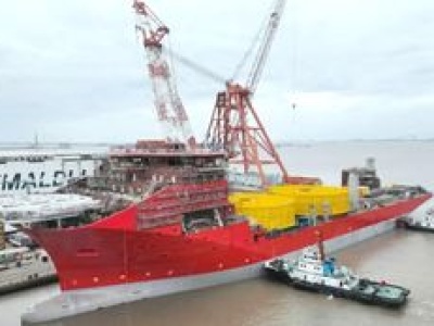 Największy kablowiec świata zwodowany w Chinach. Pomieści 28 tys. ton