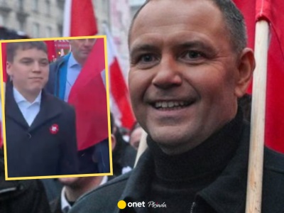 Syn Karola Nawrockiego na Marszu Niepodległości. Kroczył u boku ojca