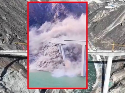 Szokujący moment. Nowo otwarty most w Chinach zawalił się