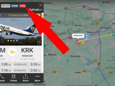Samolot lecący do Krakowa nadał sygnał alarmowy 7700