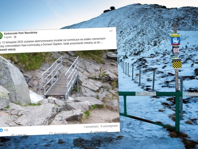 Tym mostem nie przejdziesz w Karkonoszach. Trwa demontaż. 