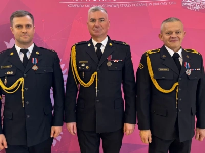 Strażacy z Wysokiego Mazowieckiego z odznaczeniami za zasługi dla ochrony przeciwpożarowej