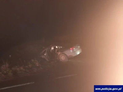 Wpadł do rowu, zostawił auto i poszedł do domu. Miał ponad 3 promile alkoholu