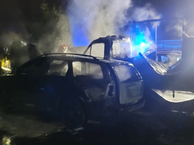 Trzy pojazdy spłonęły w nocy w Grudziądzu. Na szczęście nikt nie ucierpiał