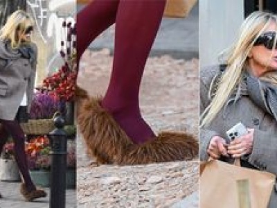 Monika Olejnik i jej futrzane buty kopytkują do warzywniaka. Stylowo? (ZDJĘCIA)
