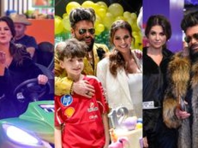 Rutkowscy odpięli wrotki na 12. urodzinach juniora. Wjechały okazały tort, Krzysztof w futrze i podjarana Maja w autku (ZDJĘCIA)