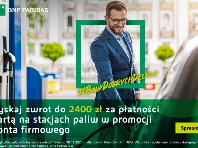 „Rozpędź swój biznes” z Bankiem BNP Paribas i zyskaj nawet 2400 zł na konto firmowe