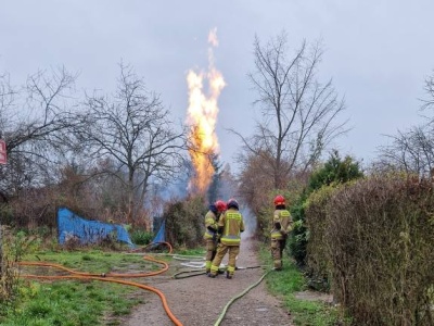 Kraków. Rozszczelnienie rurociągu gazowego