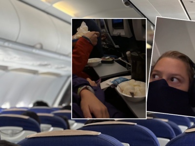 Pasażerka pokazała, co para jadła w samolocie. Nagranie to hit