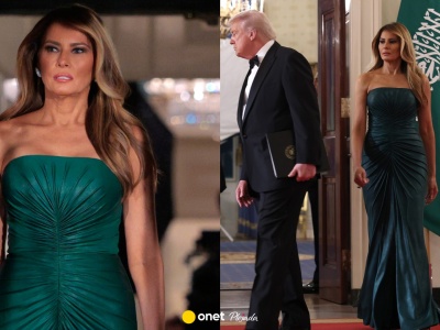 Melania Trump w saudyjskiej zieleni na uroczystej kolacji. Ekspertka: prawdziwie posągowa elegancją