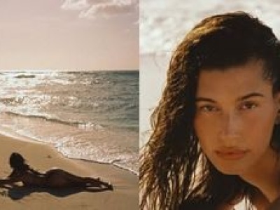 Odziana w bikini Hailey Bieber rozłożyła się na plaży. Hotówa? (FOTO)