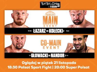 Rewanż Łazarz vs Kołecki wśród 12 walk Babilon MMA 55 w kanałach Telewizji Polsat
