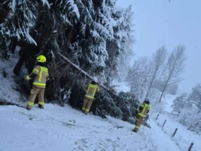 Tysiące domów nadal bez prądu. Straży walczą ze skutkami śnieżyc